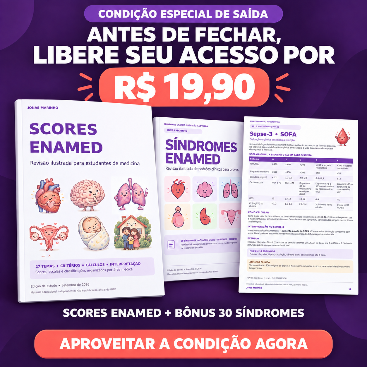 Scores ENAMED e bônus de 30 síndromes por R$ 19,90