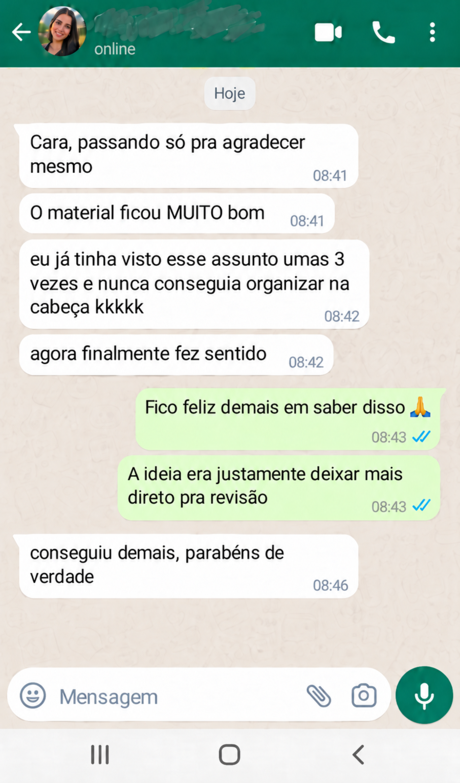 Feedback de aluno: após estudar o assunto algumas vezes, ele finalmente fez sentido.