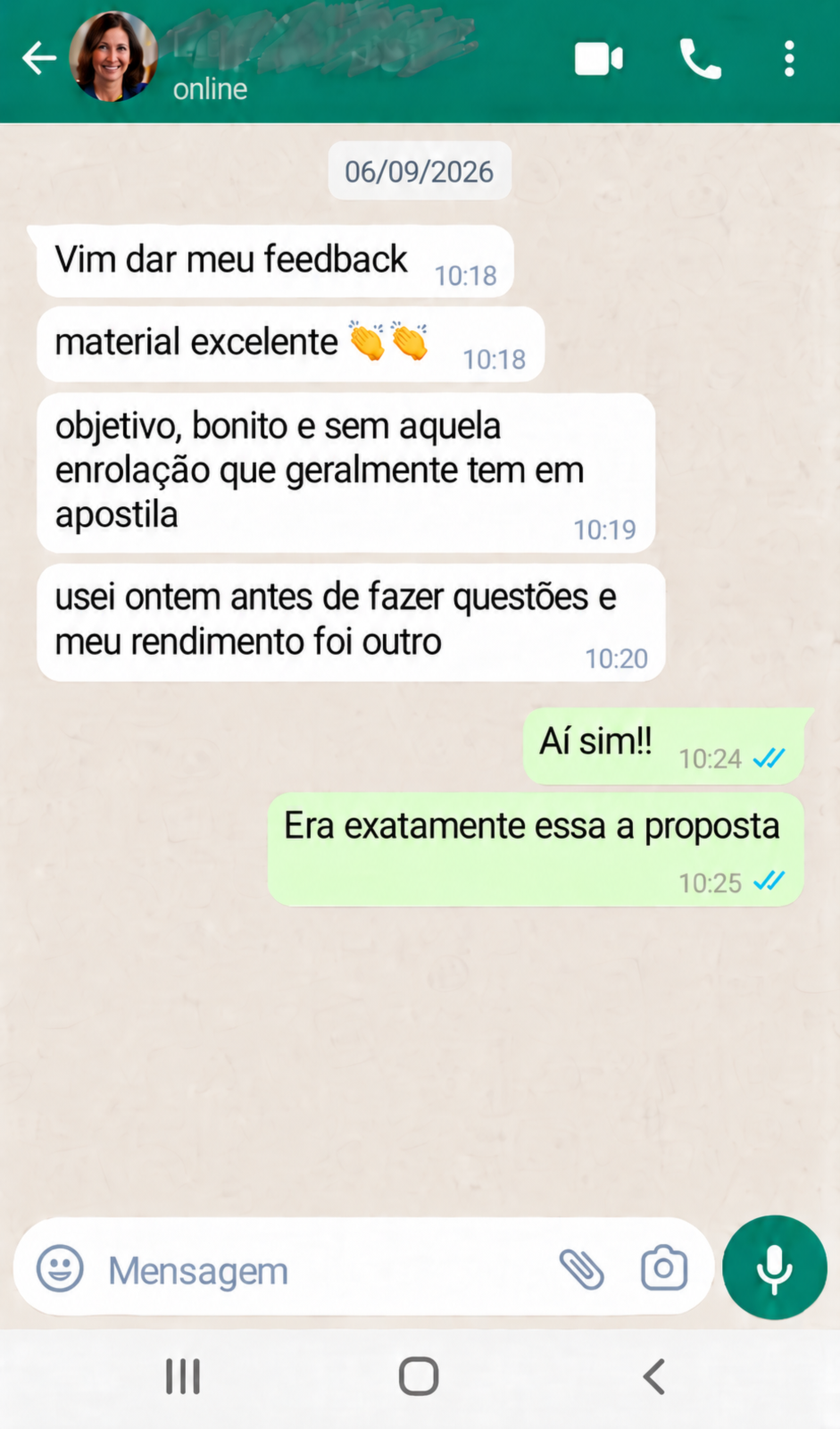 Feedback de aluno: o material é objetivo, bonito e ajudou a melhorar o rendimento nas questões.